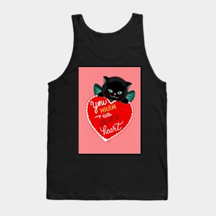 Cute Vintage Black Cat Valentines Day Tank Top